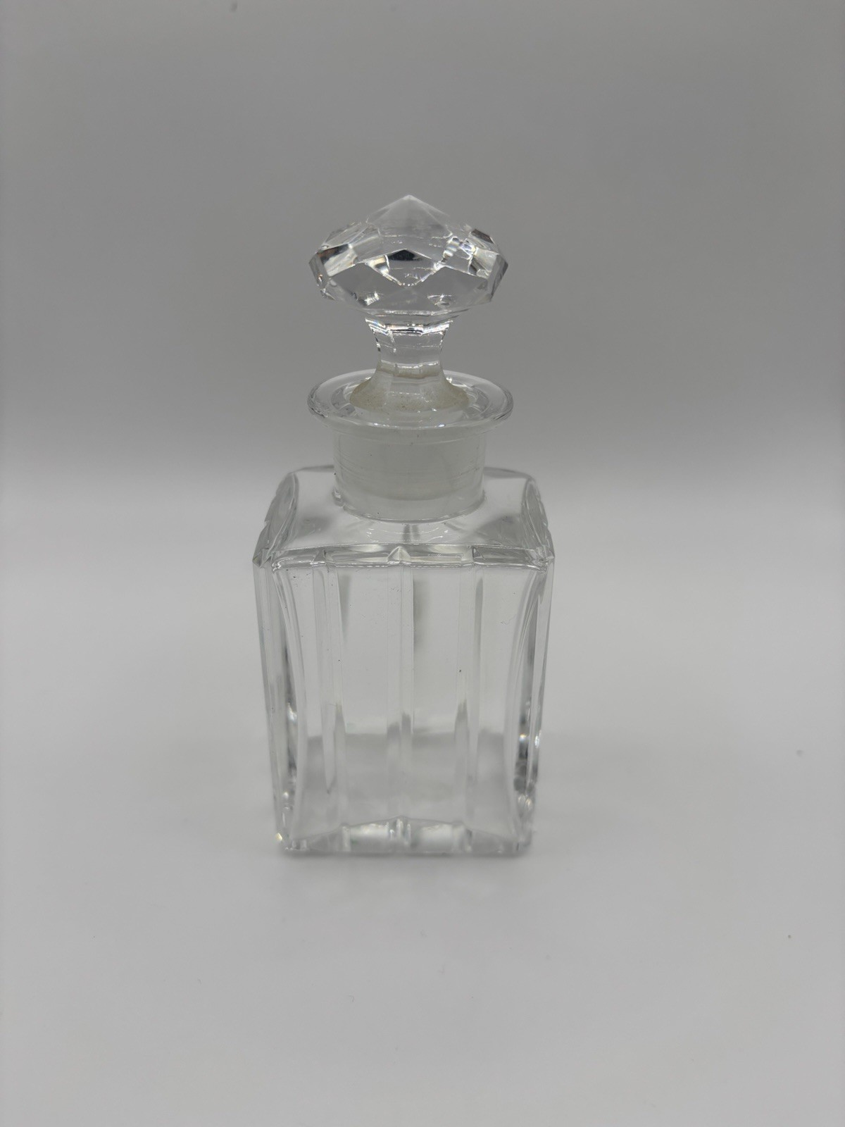 VTG Baccarat France Crystal Perfume Bottle Malmaison Square Flat Cut Stopper