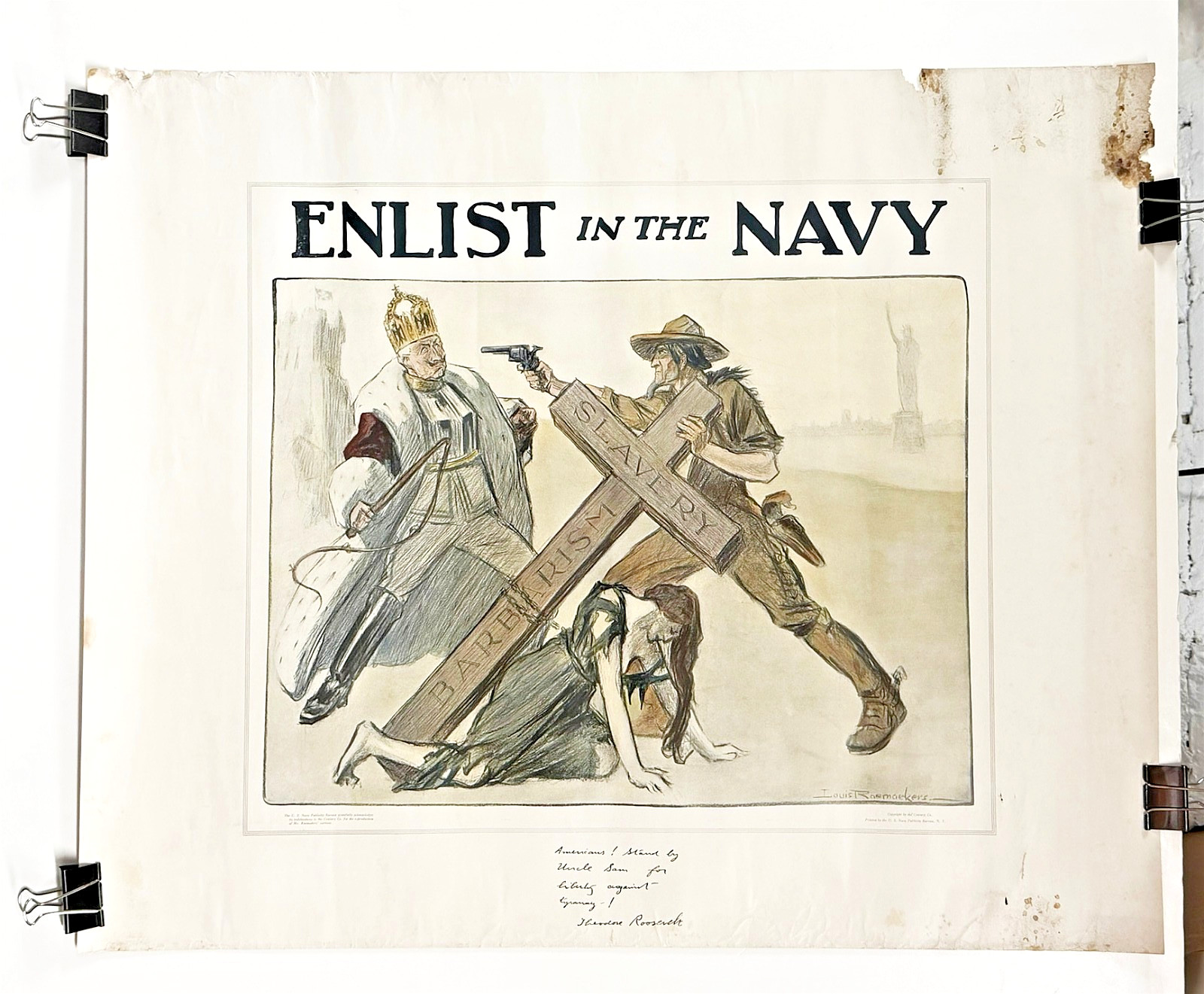 Original 1917US WWI Navy Recruiting poster 