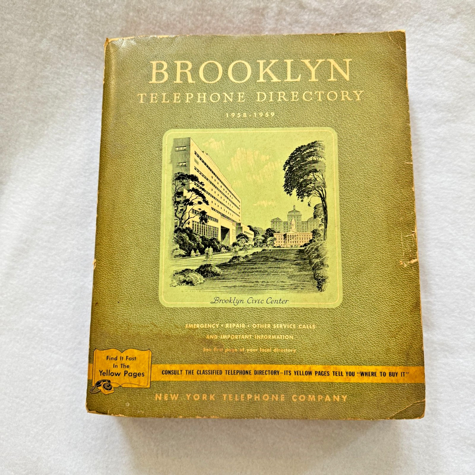 Brooklyn Telephone Directory 1958-1959 New York Telephone Co. Vintage Collectibl