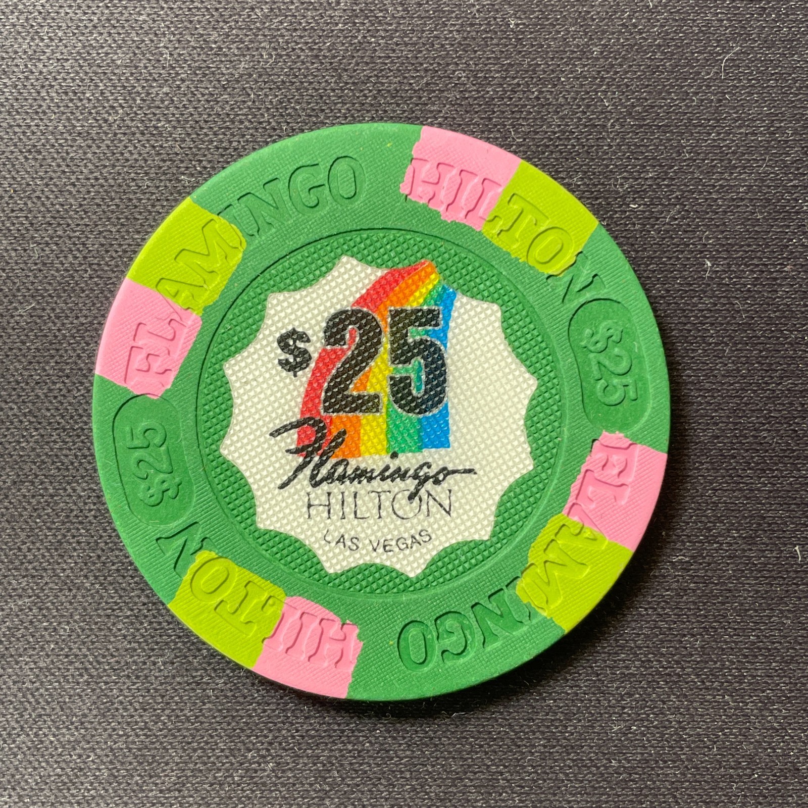 Condition Rarity Flamingo Hilton Las Vegas Nevada $25 casino chip 1980s vintage