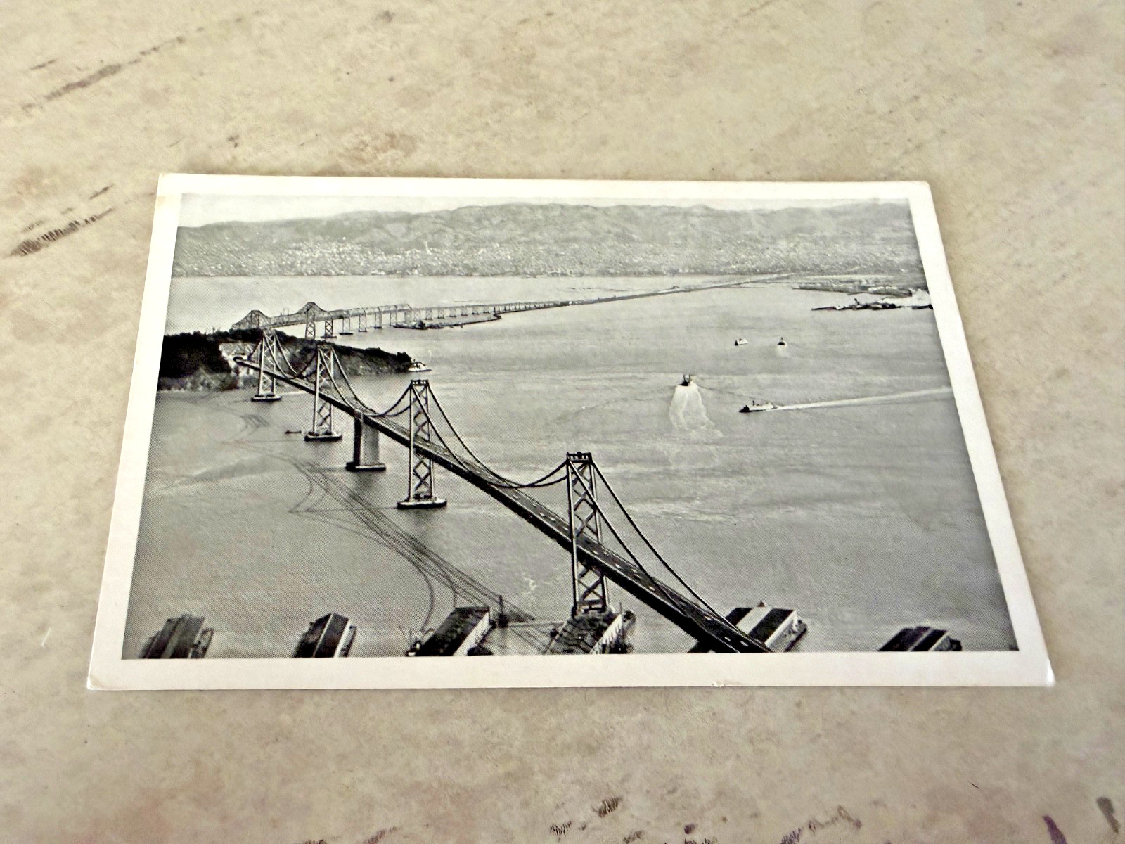 Airplane View Of San Francisco Oakland Bay Bridge Postcard Unposted