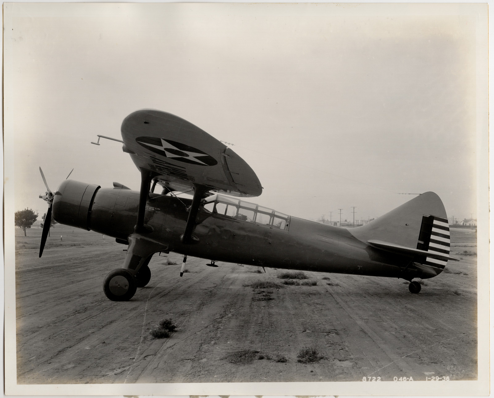 1936 Douglas O-46A Observation Plane Factory Photo, U.S. Army Air Corps 35-161