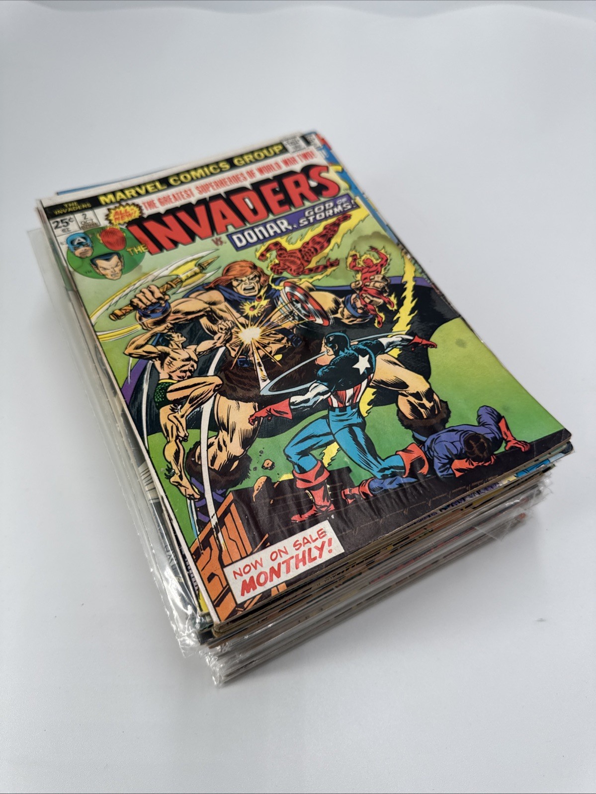 The Invaders Marvel Comics 1970s. Lot of 36. Near Complete Missing #1 4 22 28 30 The Invaders Marvel Comics 1970s. Lot of 36. Near Complete Missing #1 4 22 28 30