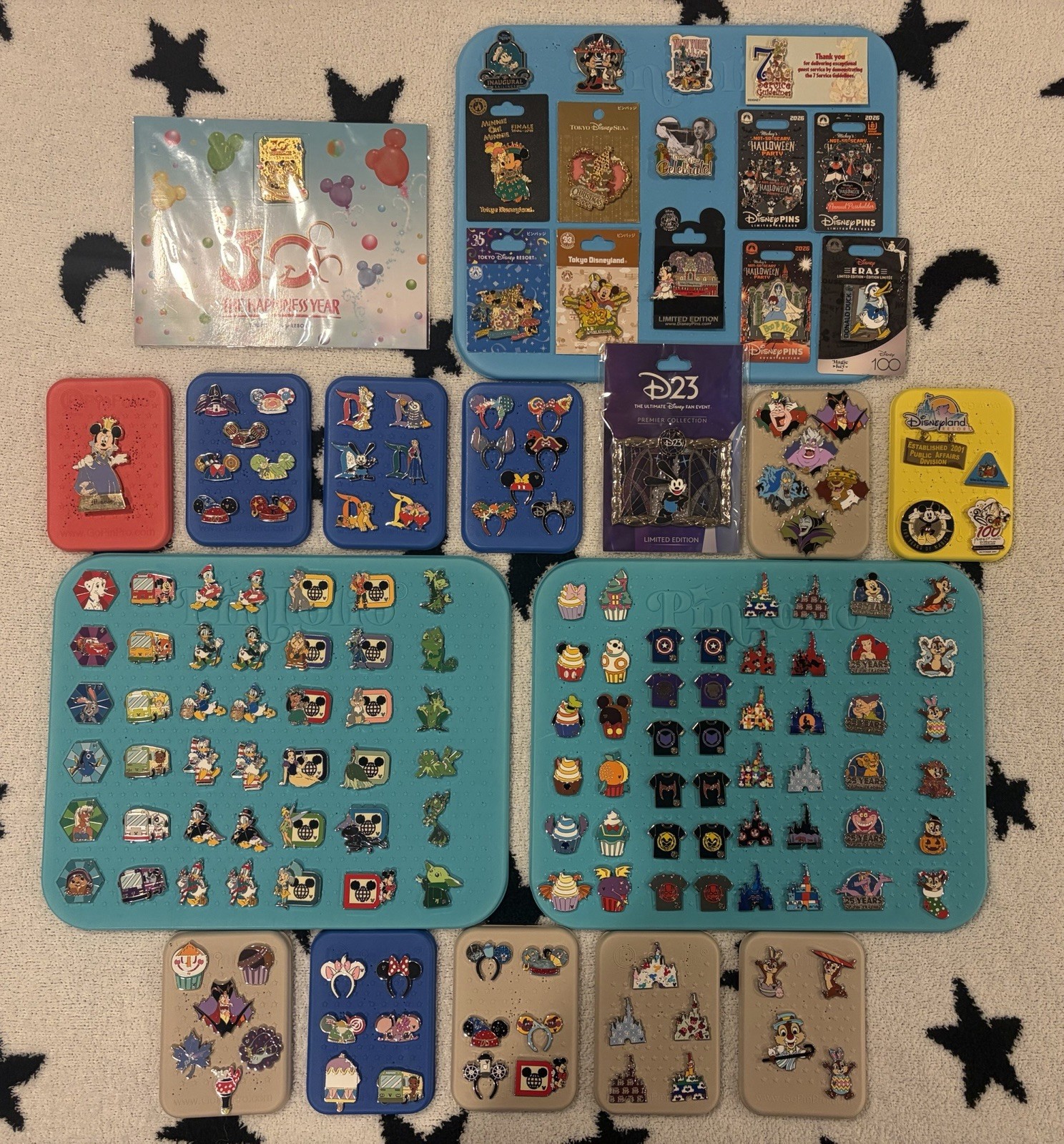 Huge Disney Pin Lot 18 Complete Sets Chasers LE LR D23 Oswald + Boards
