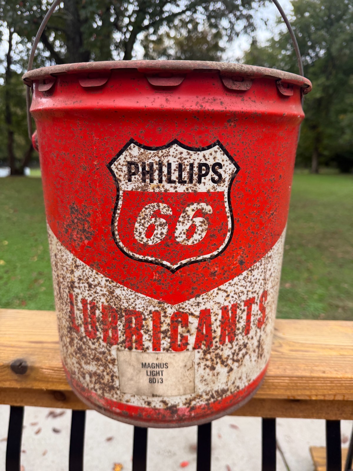 Vintage Phillips 66 5 Five Gallon Metal Oil Can Empty 