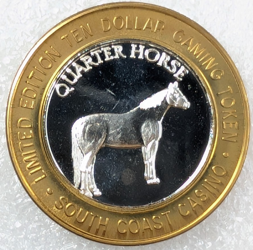 South Coast Las Vegas .999 Fine silver strike 10 dollar gaming Quarter Horse