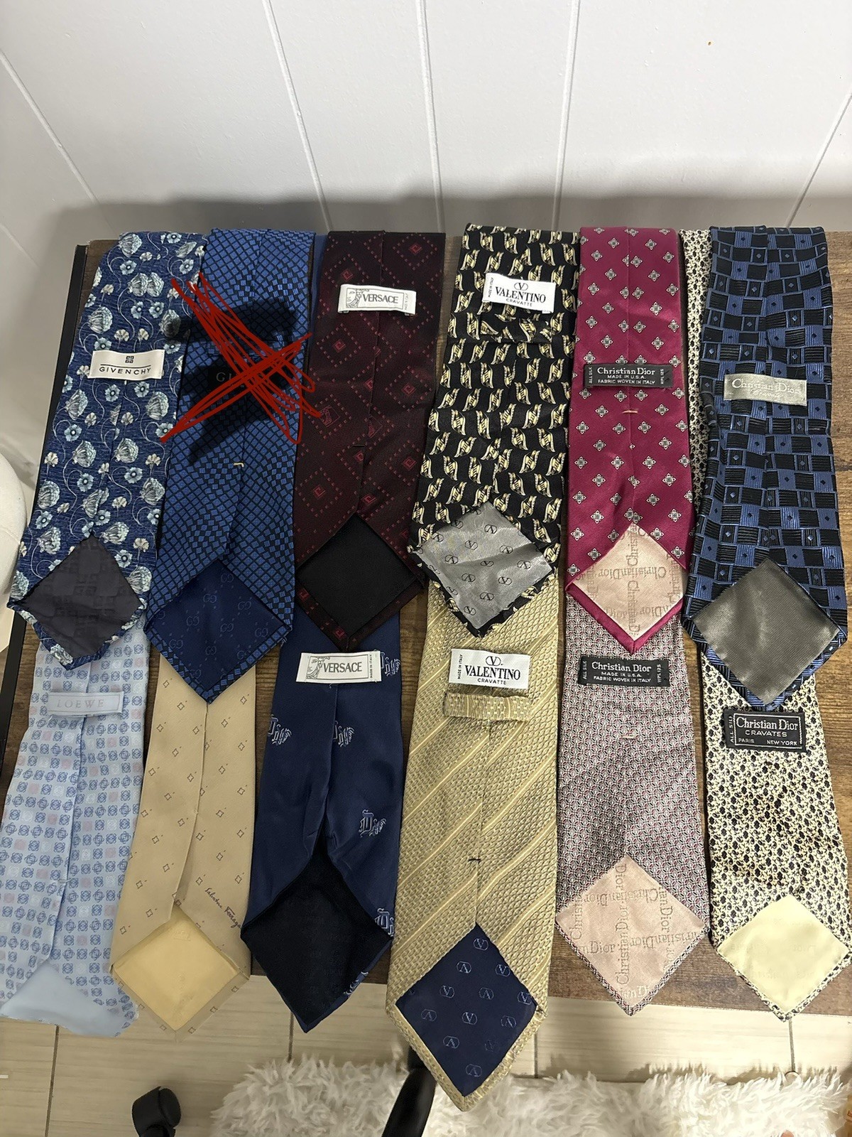 Luxury Designer Tie Bundle -Christian Dior, Versace, Valentino, Givenchy, Loewe