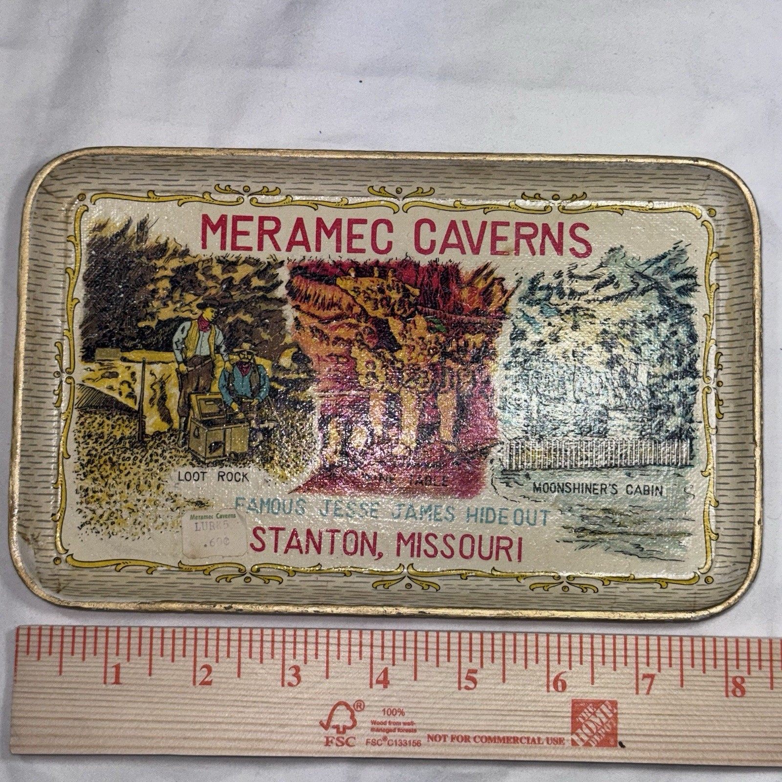 Vtg MERAMEC CAVERNS Tray Cave Souvenir STANTON MISSOURI Jesse James Hide Out