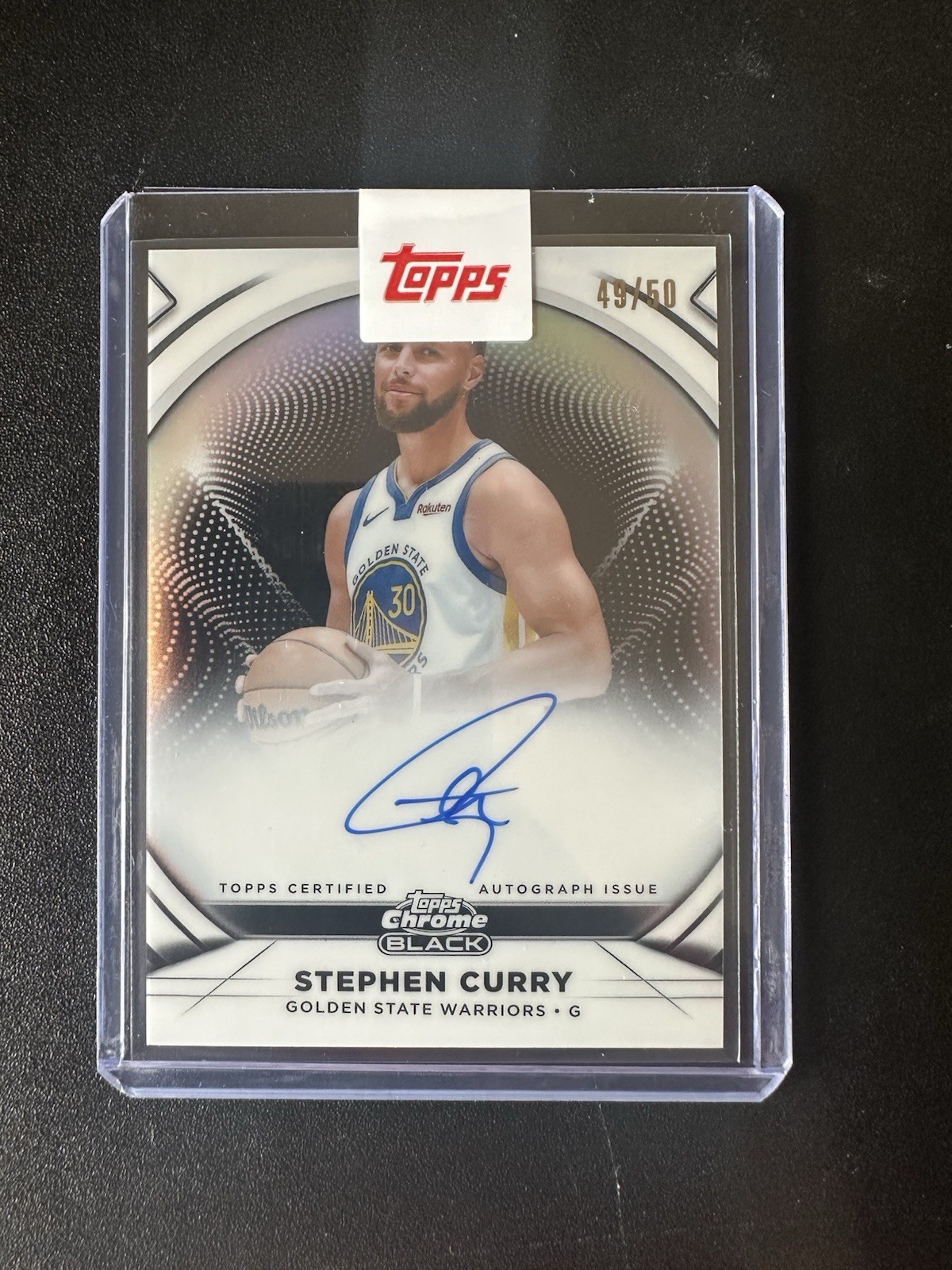 Topps Chrome Black Stephen Curry Golden State Warriors Basketball Auto #/50