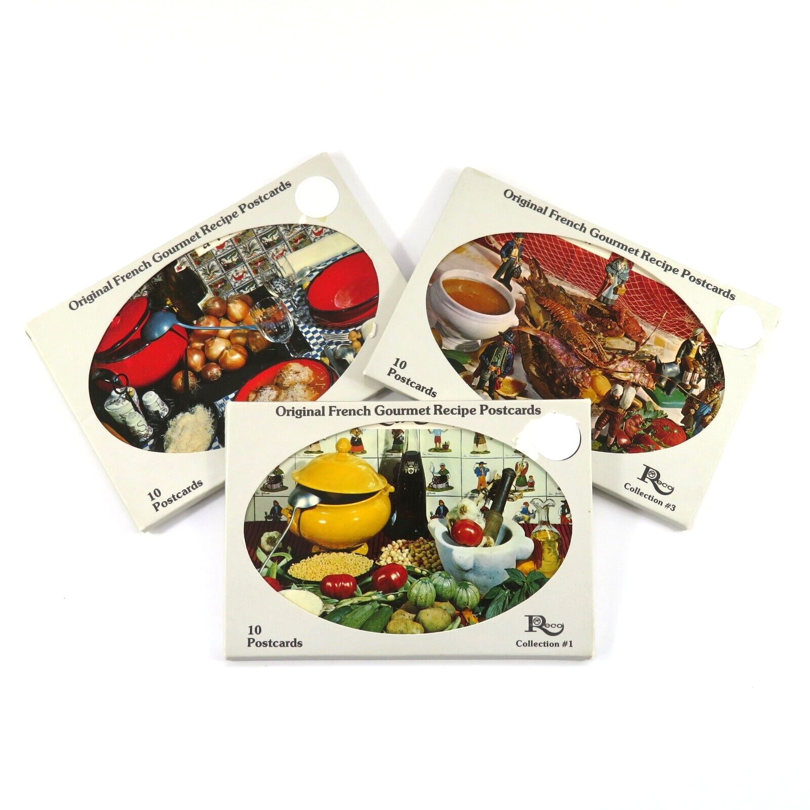 Original French Gourmet Recipe Postcards 1978 Collection 1, 2, 3 - Set of 30