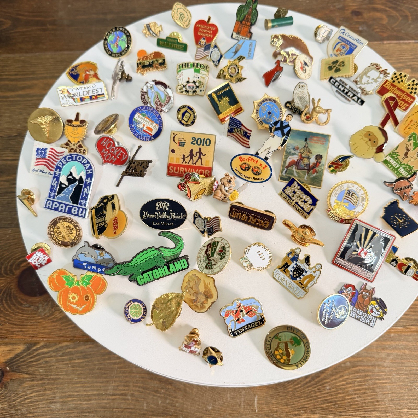 Lot 80 Pins Vintage Modern Corporate Travel Volunteer Mixed