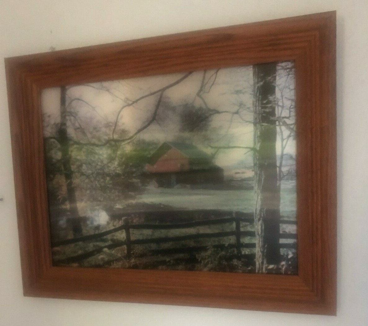 Vintage Lithograph by Victor Anderson Warwick Farms Barn 3D Holograph 12 x 16