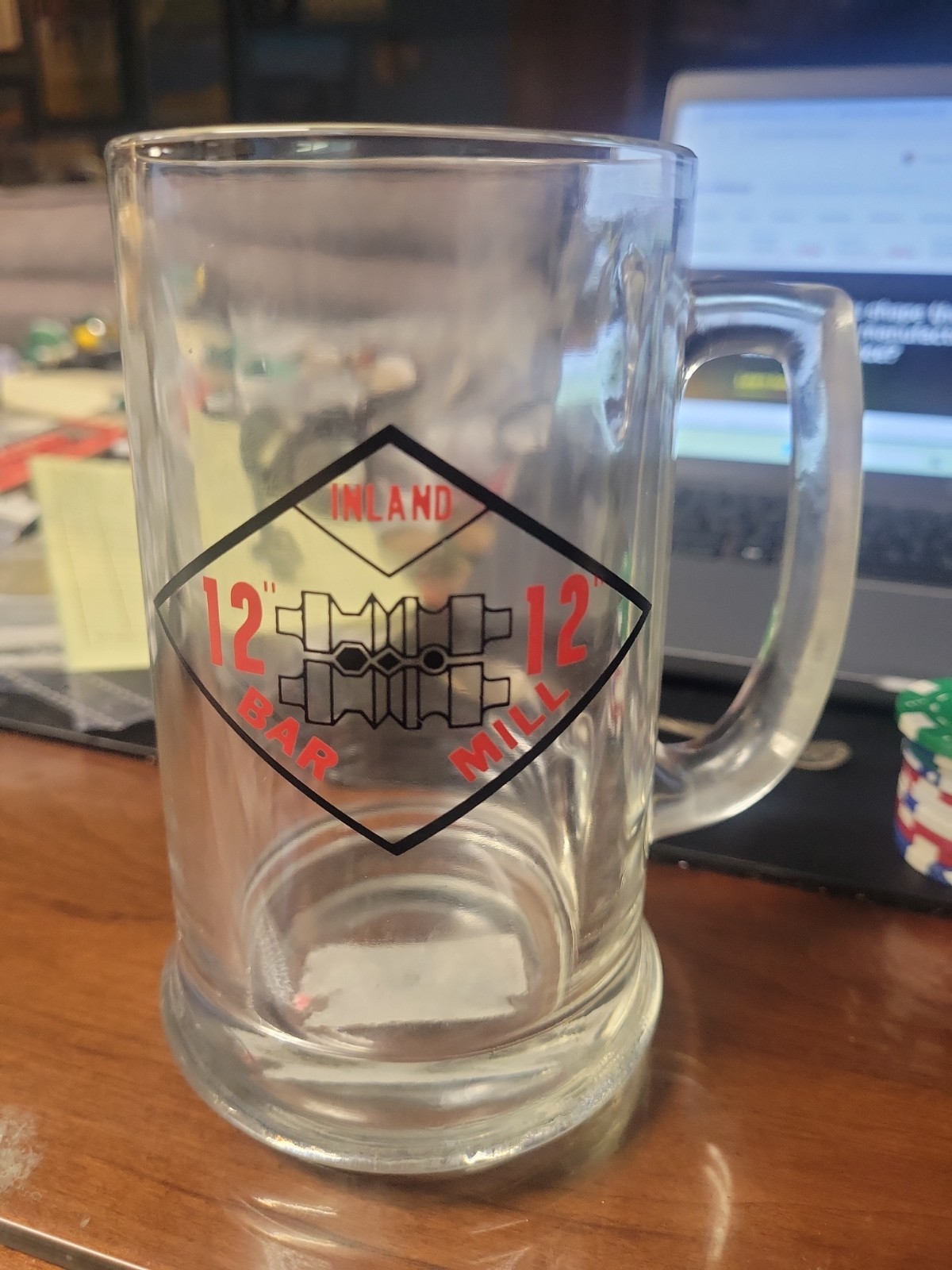 Inland Steel Vintage Beer Mug 12 Inch Bar Mill Indiana Harbor