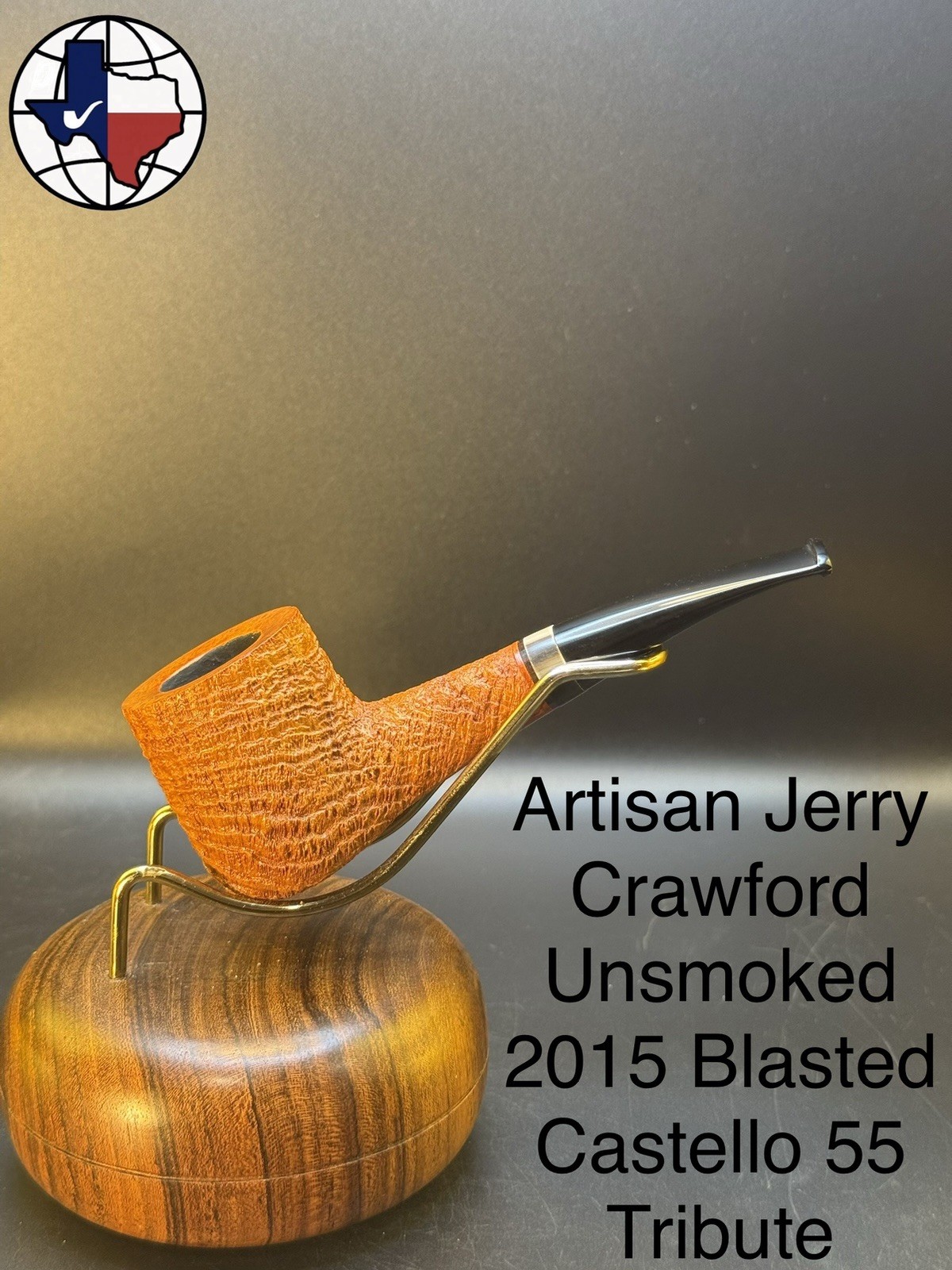 Artisan Jerry Crawford Unsmoked 2015 Blasted Castello 55 Tribute Tobacco Pipe