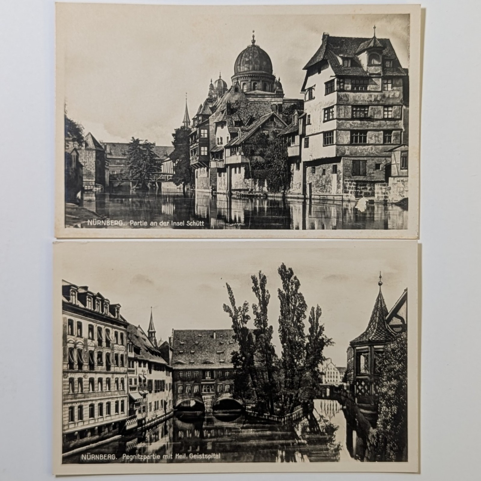 2 Pre-WWII Nuremberg Germany RPPC Great Synagogue Destroyed 1938 Judaica Pegnitz