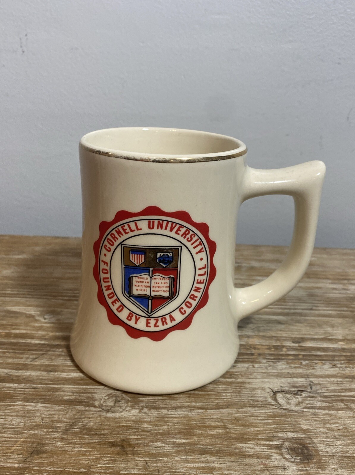 Vintage Cornell University Gold Trim Cup Vintage Cornell University Gold Trim Cup