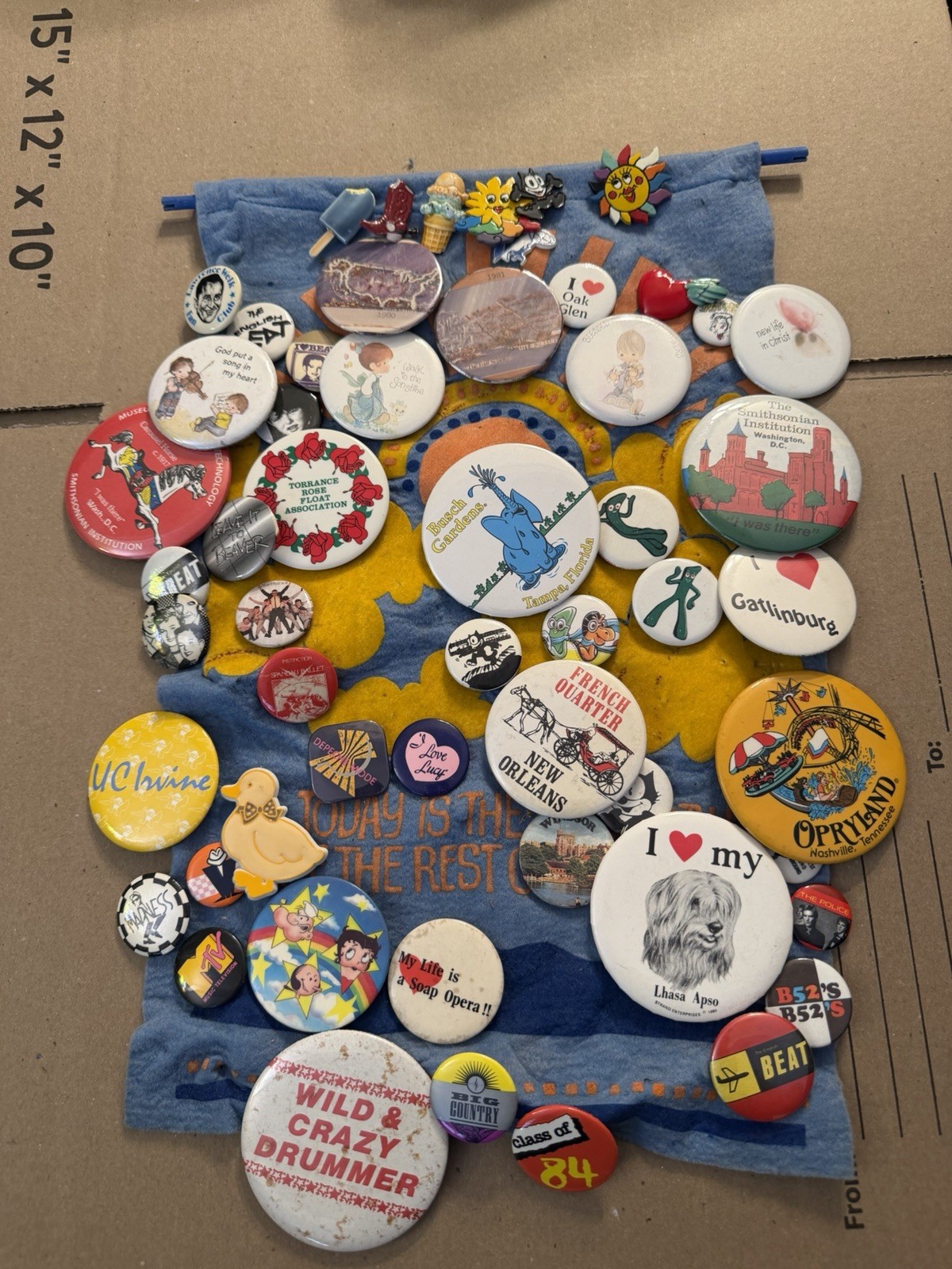 Vintage 80’s 90’s Pin Lot Of 55 Gumby Popeye Lucy MTV & More