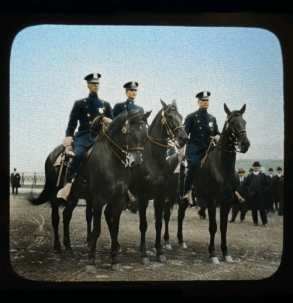 Antique Hand Colored Magic Lantern Slide Mounted Police Missionary Educ Movement