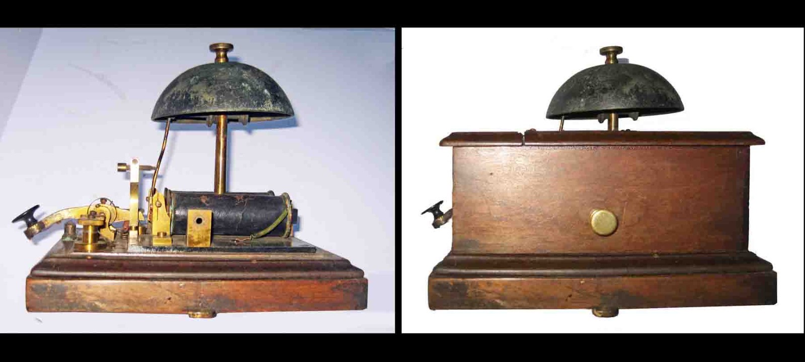 RARE c1870s Complex Elec FIRE ALARM BELL & SIGNAL TELEGRAPH KEY - Likely US MADE