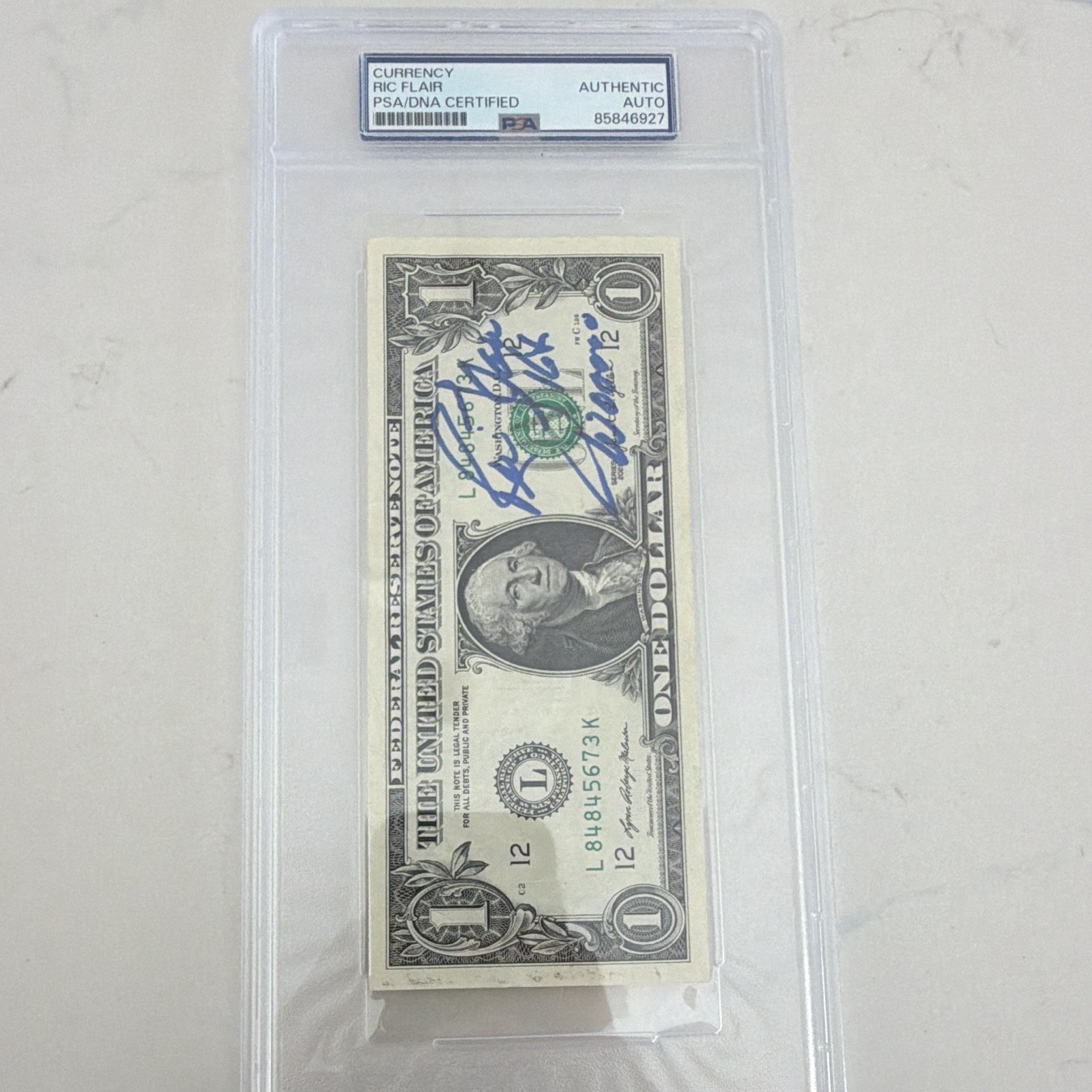 Autographed Ric Flair Dollar Bill PSA/DNA Certified Authentic