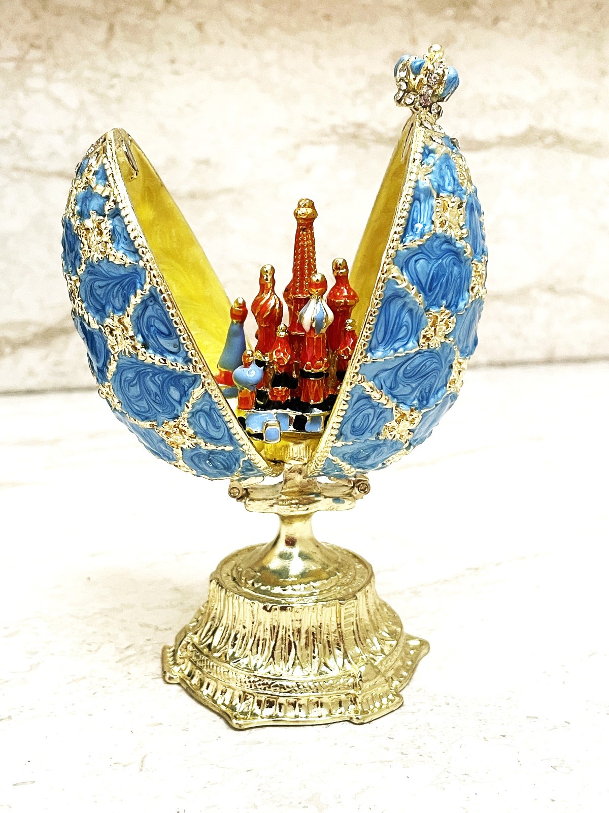 Faberge Egg Ornaments Rusian egg Fabergé Egg Blue gift for Him Son Graduation