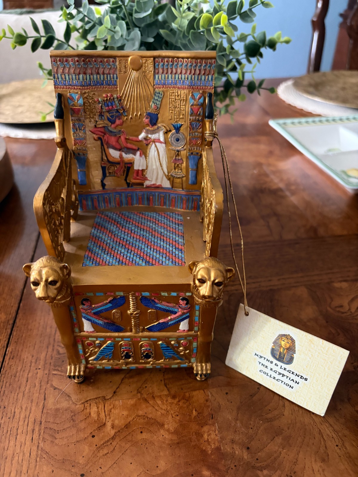 RARE Replica of ANCIENT EGYPTIAN Throne Of KING Tutankhamun w/ hidden BOX