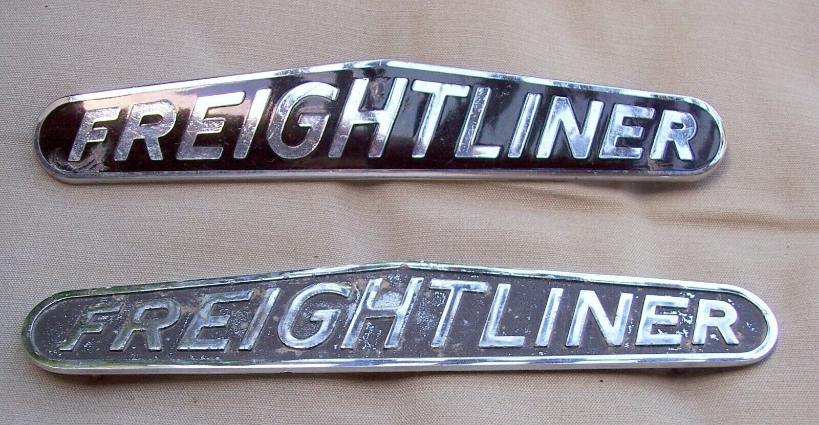 2 Vintage Freightliner Truck Emblems Original 11 3/4\