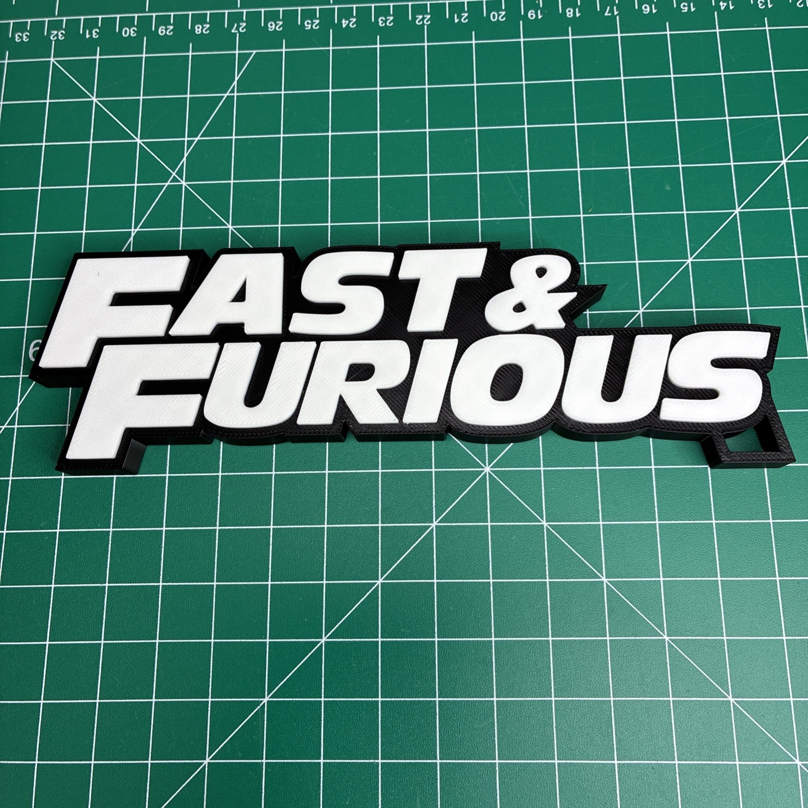 3D Printed Fast And Furious Sign Logo Fan Display Fan Art &