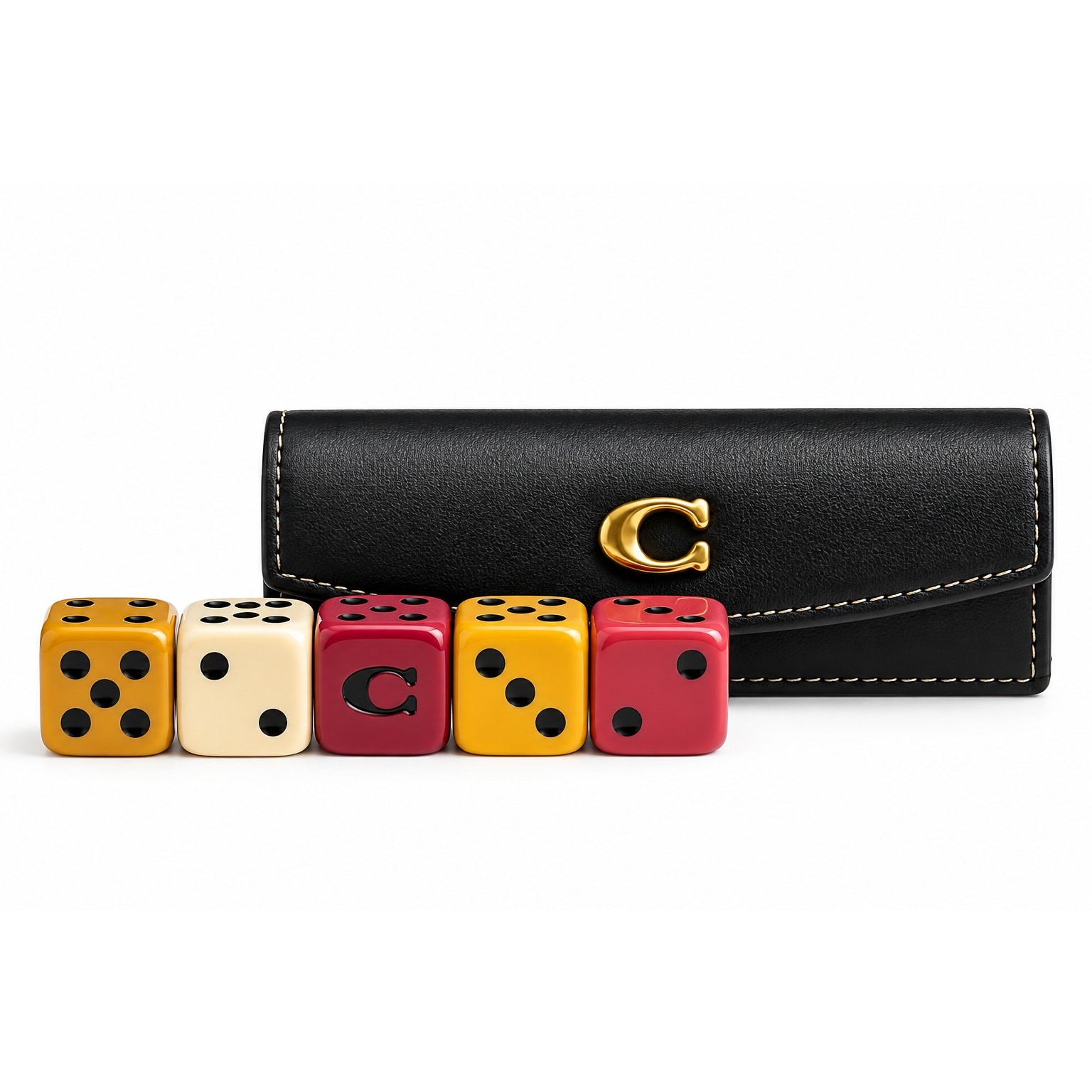 Coach Leather Dice Set CY196 | Luxe Game Night Gift Box | Signature C NWT