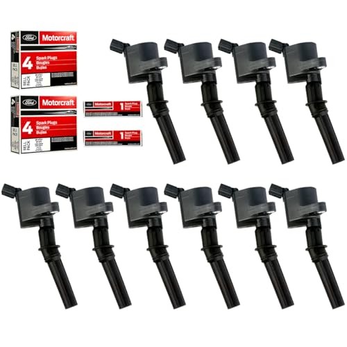 Set of 10 Ignition Coils Pack DG508 & Motorcraft Platinum Spark Plugs SP479 Comp Set of 10 Ignition Coils Pack DG508 & Motorcraft Platinum Spark Plugs SP479 Comp