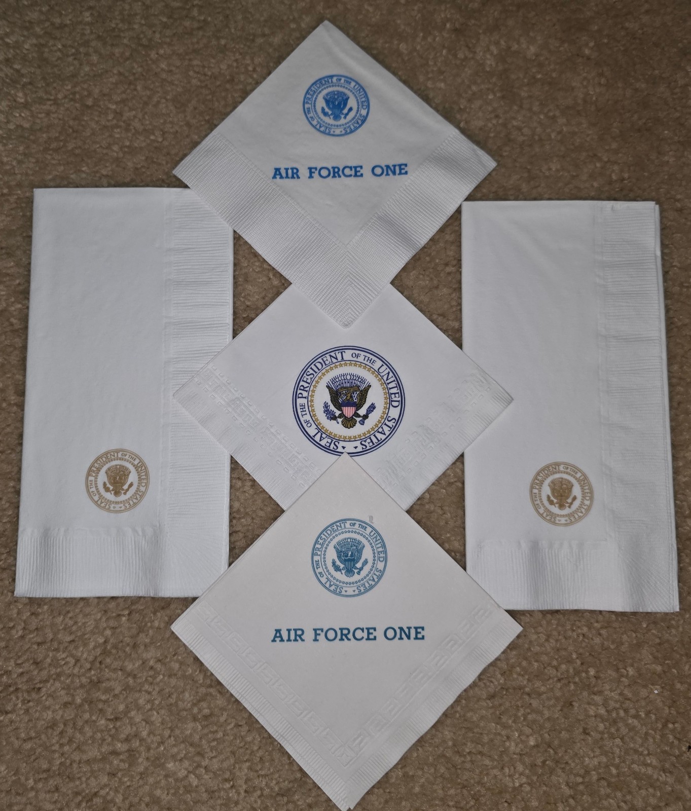 Official Vintage Presidential Seal and Air Force One Napkins Lot