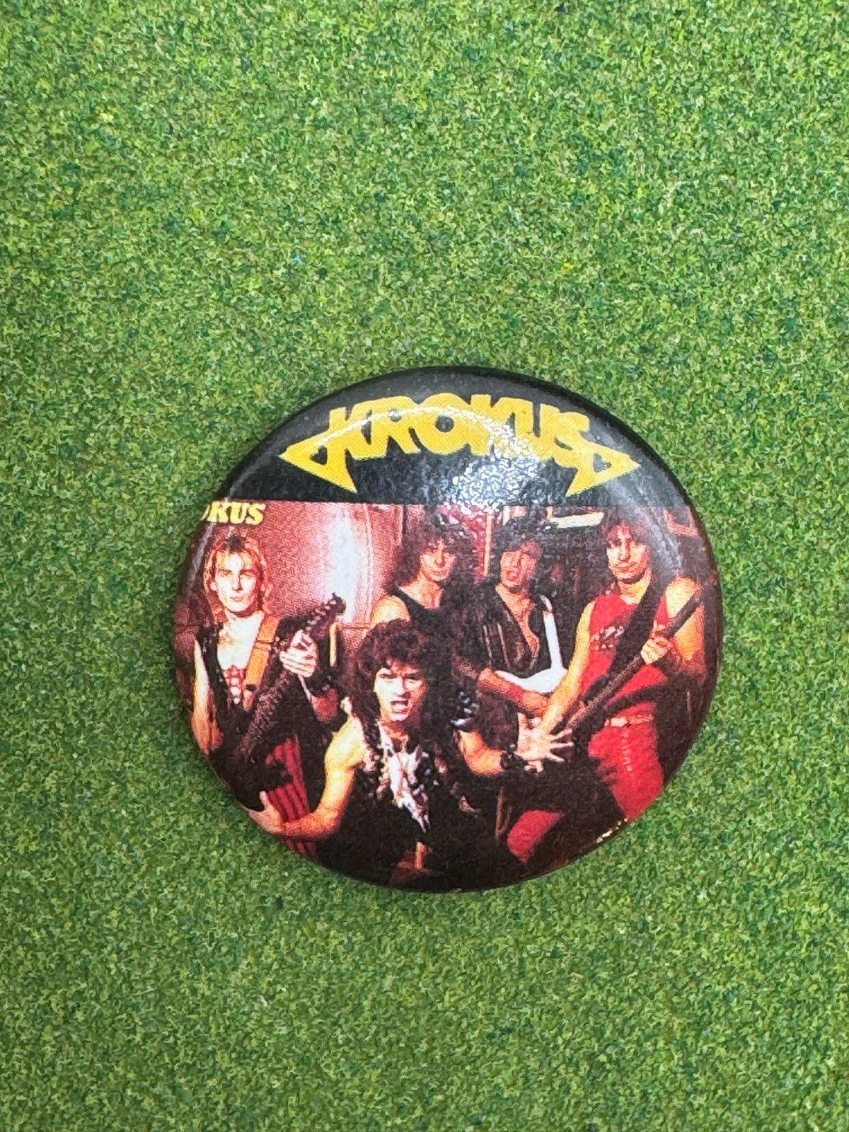 1980s Krokus Pinback Button Vintage Pin RARE HTF Hard Rock Heavy Metal Band 80s 1980s Krokus Pinback Button Vintage Pin RARE HTF Hard Rock Heavy Metal Band 80s