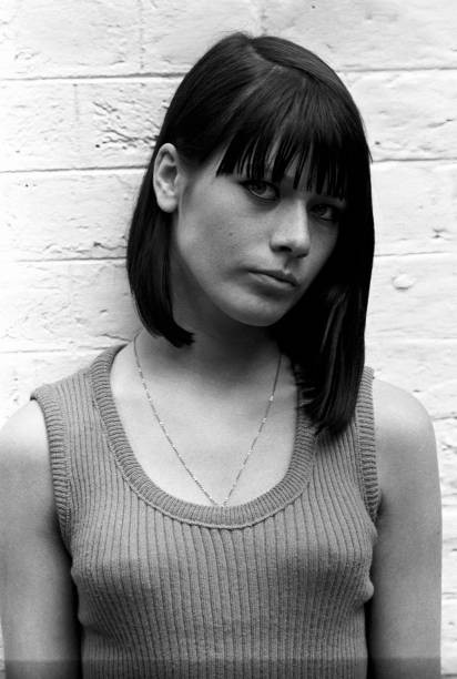Portrait of a British young woman an asymmetric haircut launched b- Old Photo