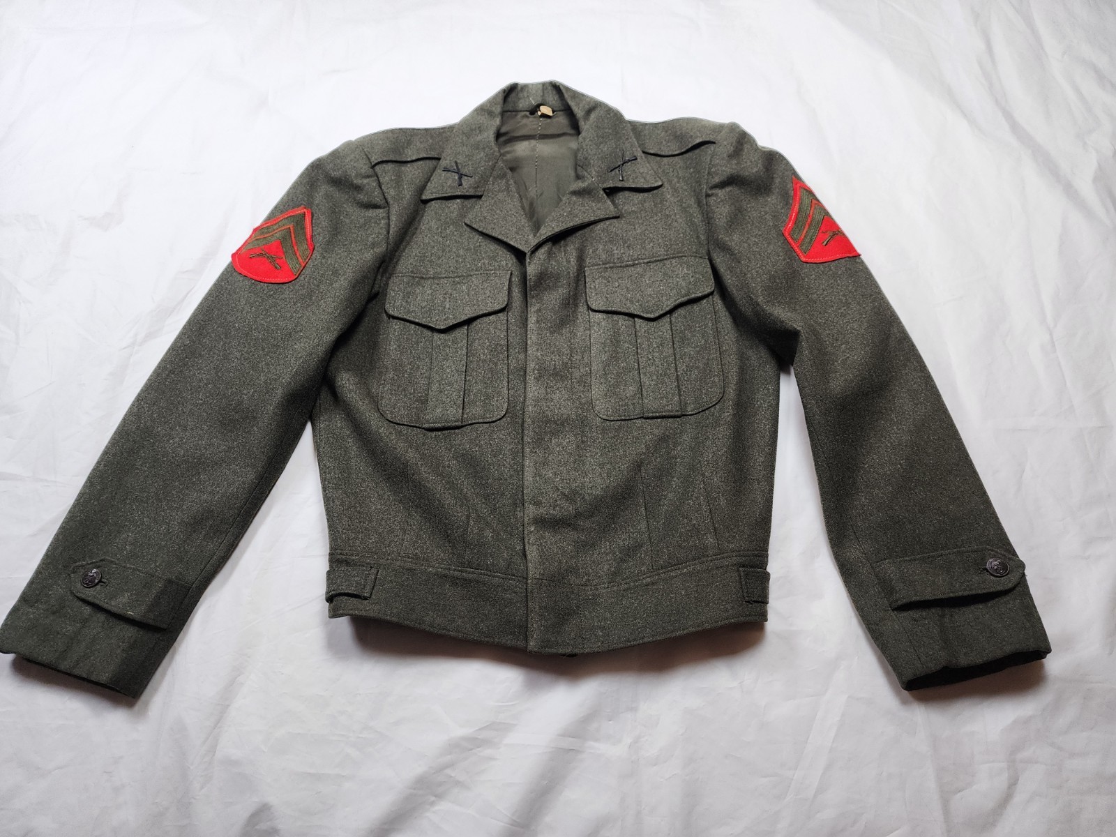 VTG US Marine Corps USMC Wool Vandegrift Coat Jacket Oive Green Size 36 ( Small)