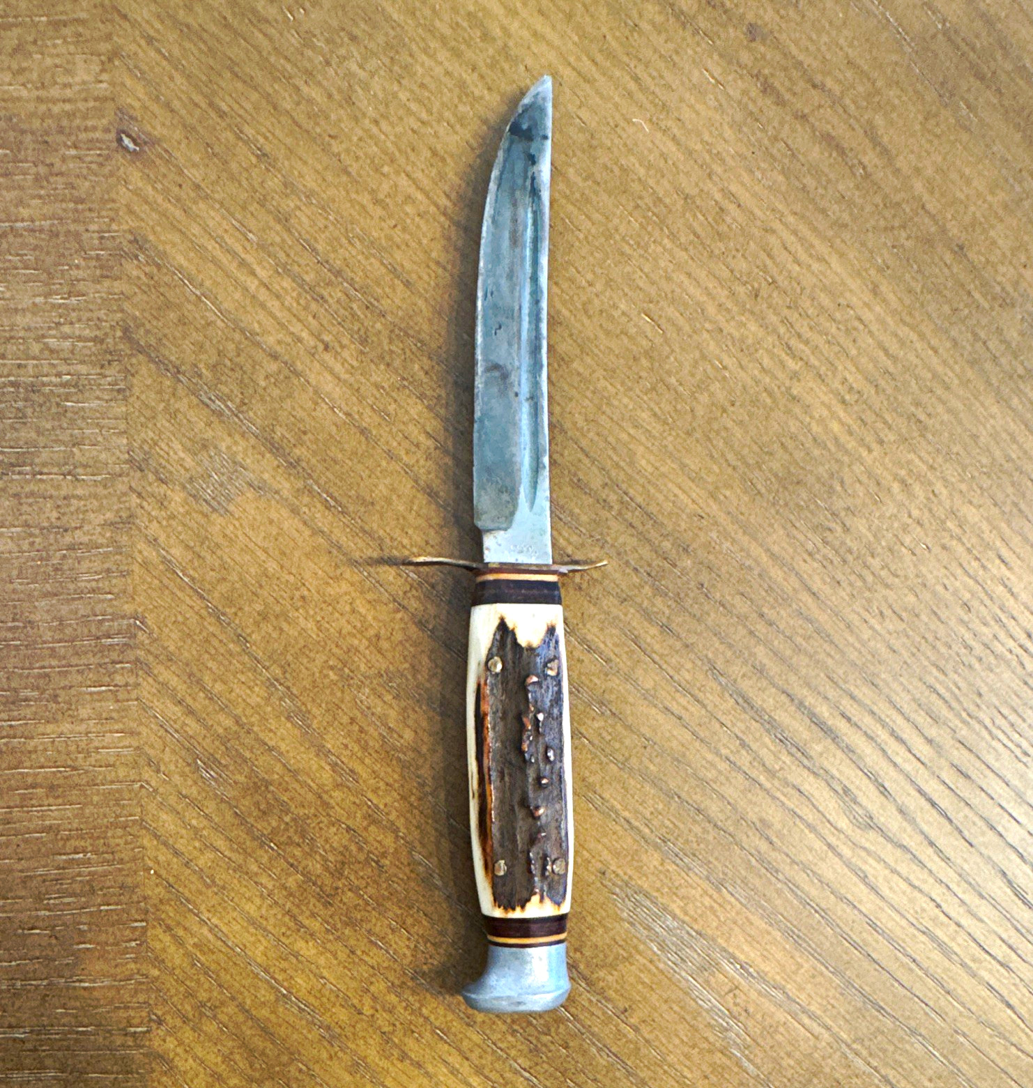 IMCO Solingen Germany 1974 Hunting Fixed Blade Knife Stag Handle Guard