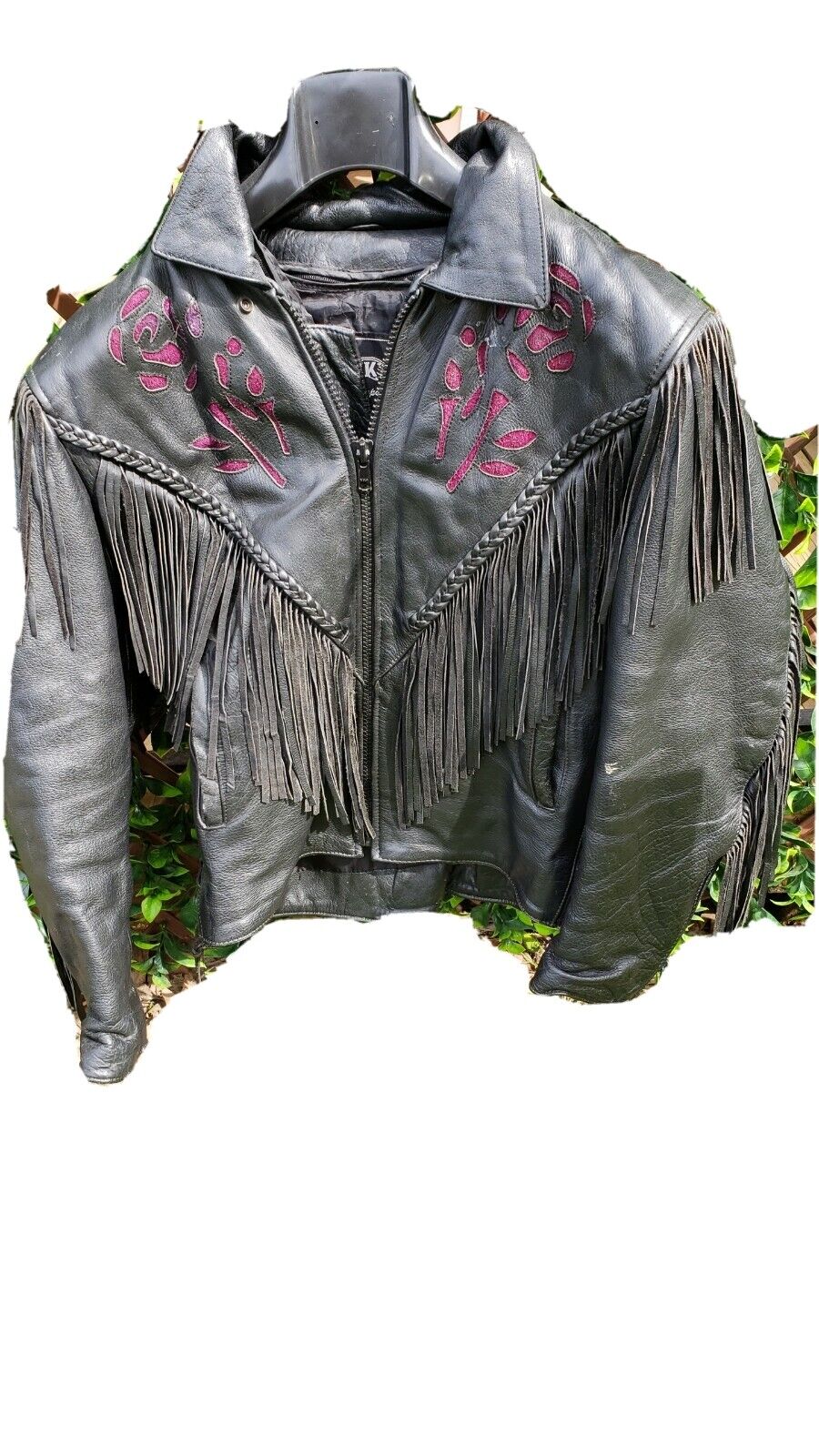 Womens Leather Jacket & Matching Chaps Size M. Jacket has Zip out liner. 