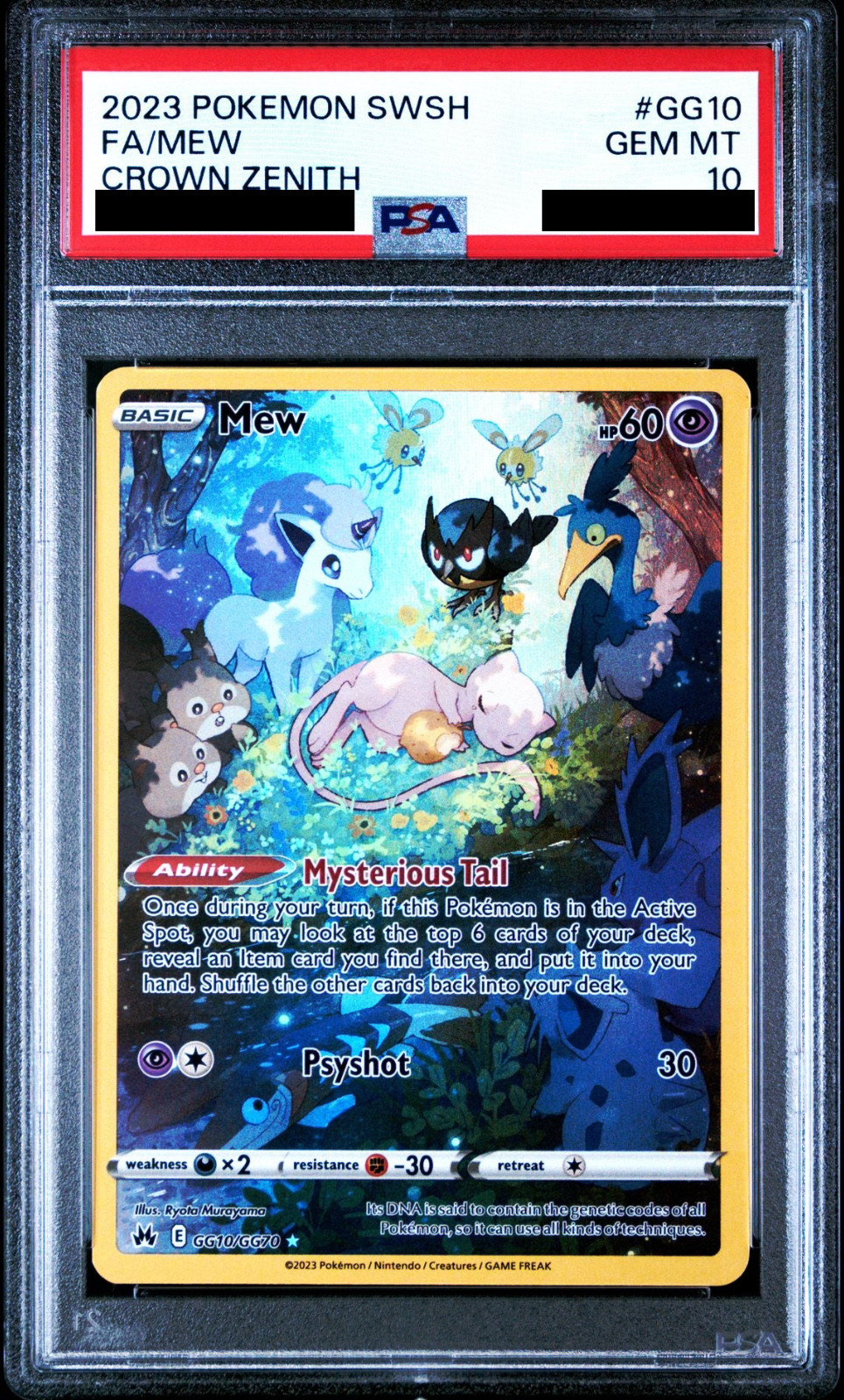 Pokemon Mew GG10/GG70 Crown Zenith Galarian Gallery PSA 10 Full Art Foil