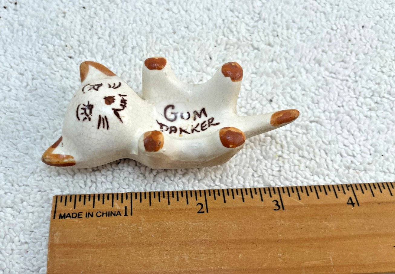 VTG  1950-60's Ceramic Kitty  Cat Gum Parker Chewing Gum Holder