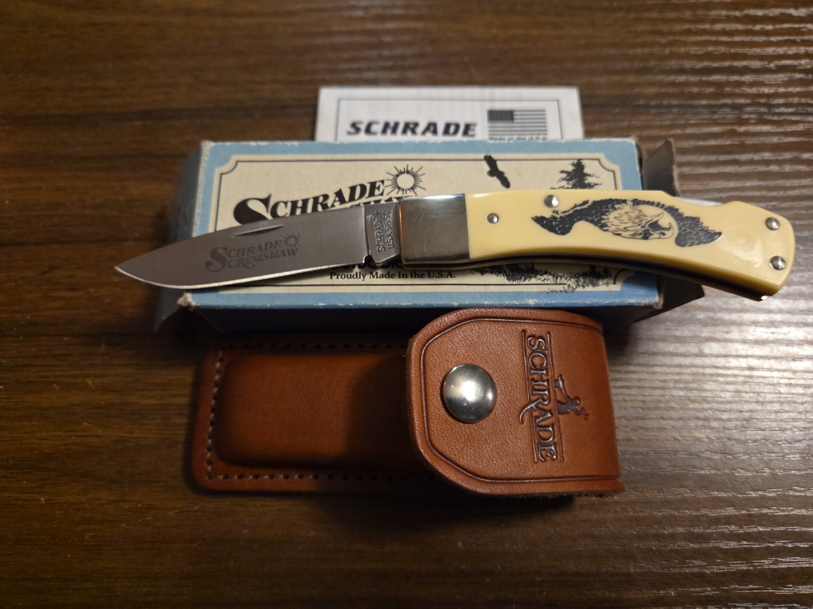 vintage schrade usa scrimachaw knife