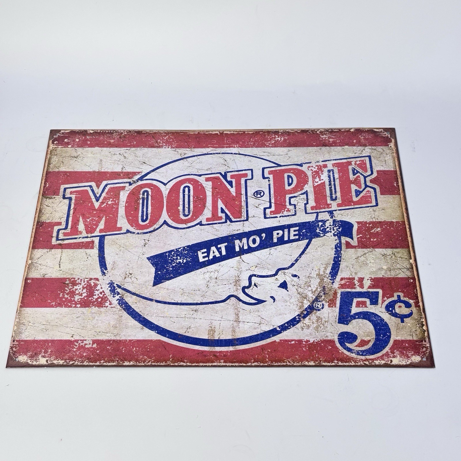 Moon Pie Eat Mo 5 Cents Metal Sign Tin Vintage Garage Bar Decor Old Rustic