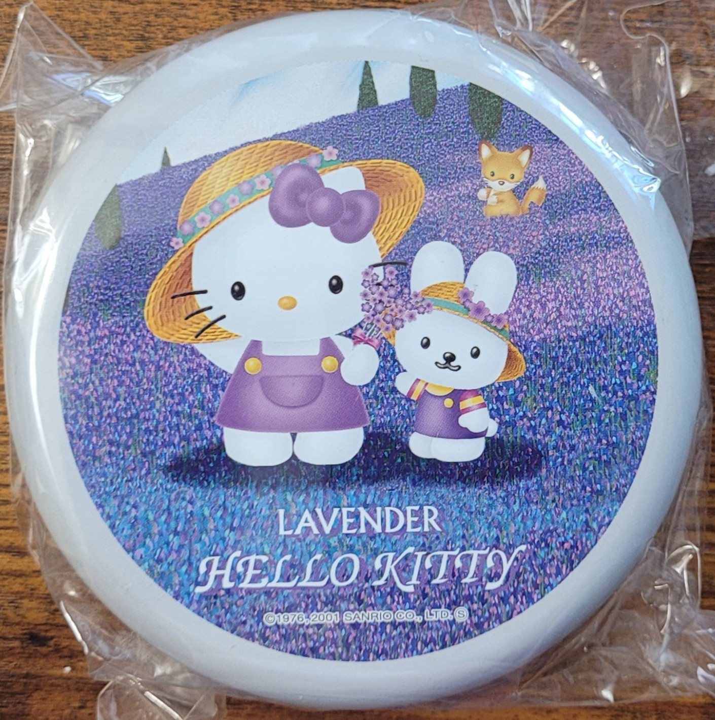 Vintage 2001 Hello Kitty Lavender Hokkaido Round Tin Memo 120 Sheets NEW Japan