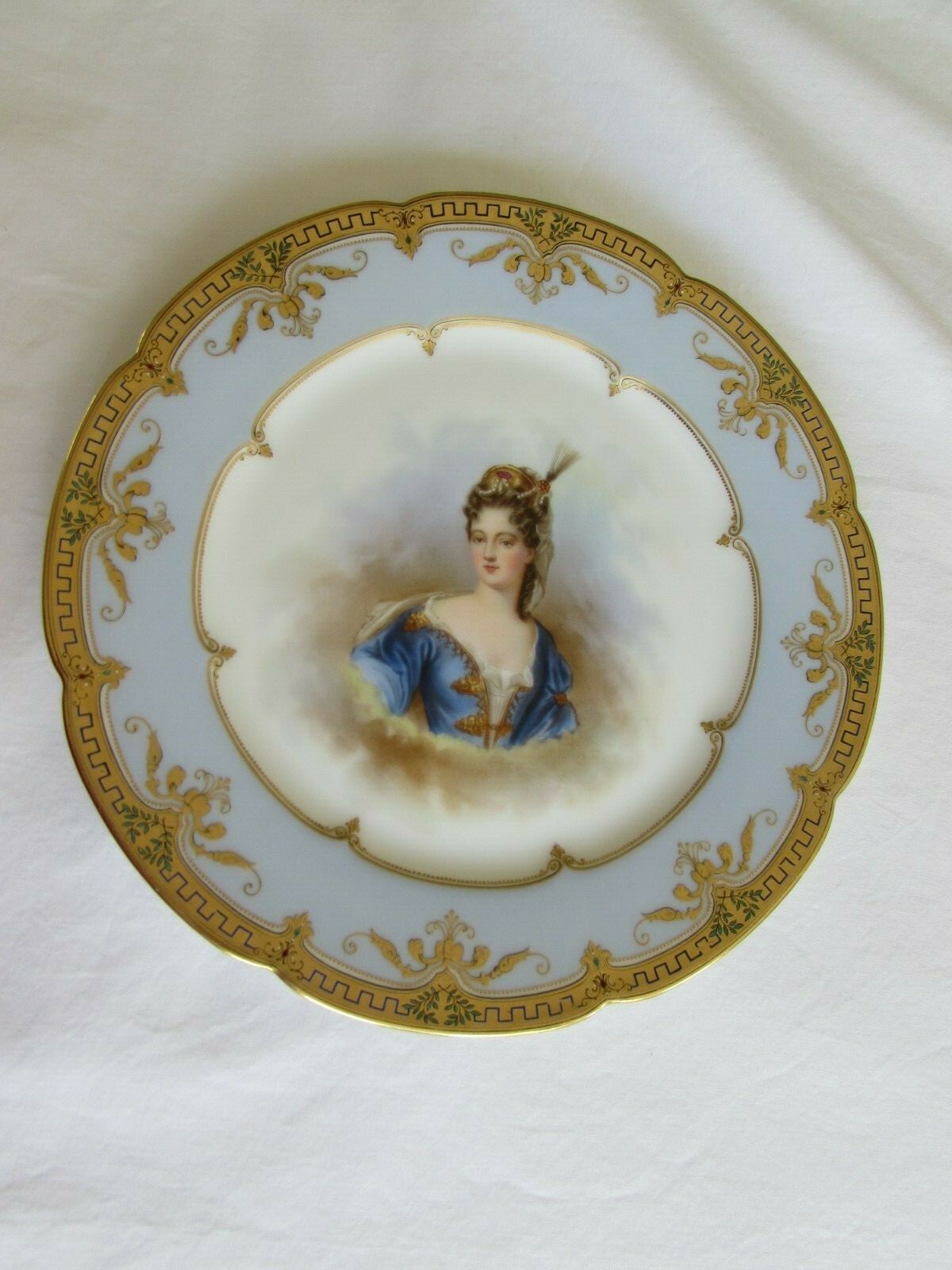 Vintage Duchesse du Maine Portrait Cabinet Plate Signed LEROSEY XI De La Paix