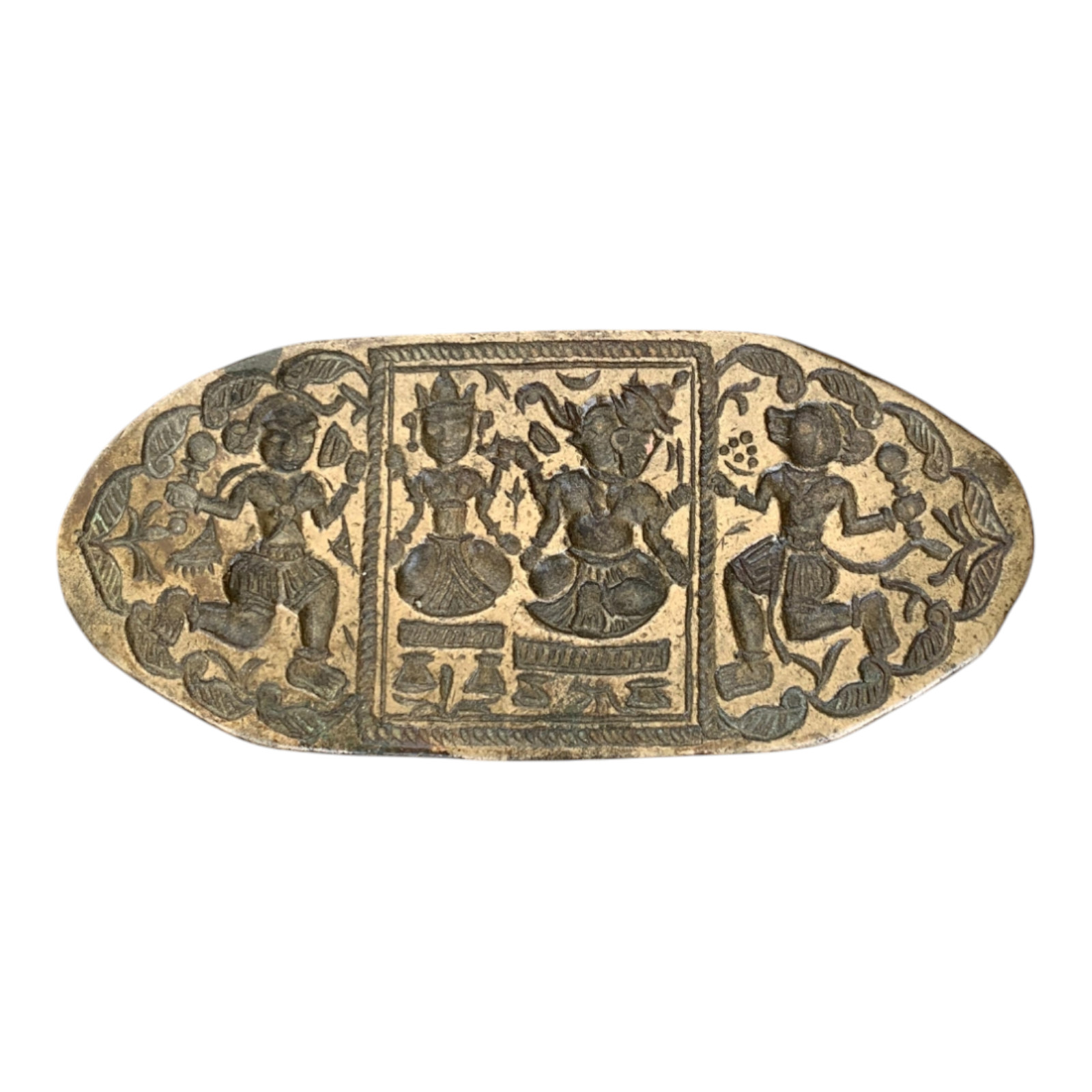 Antique Old bell metal or Bronze Hindu Gods Figure Engraved Jewelers die stamp