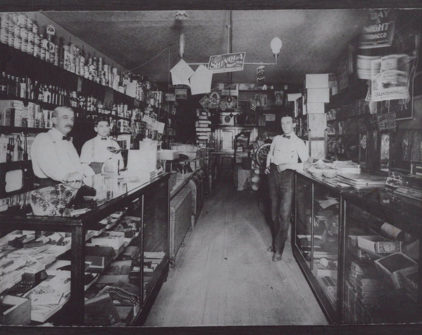 Allentown PA General Store Interior Shinola Cigars Clerks 1910s - 1970s Photo