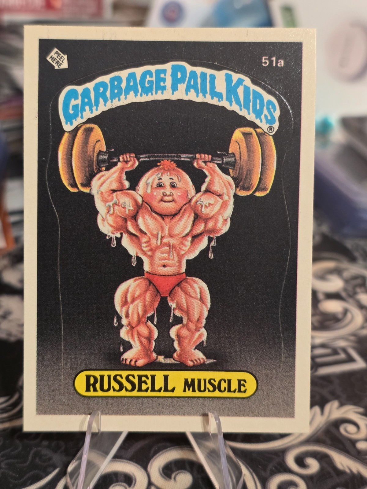 1985 Topps Garbage Pail Kids Russell Muscle #51a Series 2 GPK OS2 Diploma Back