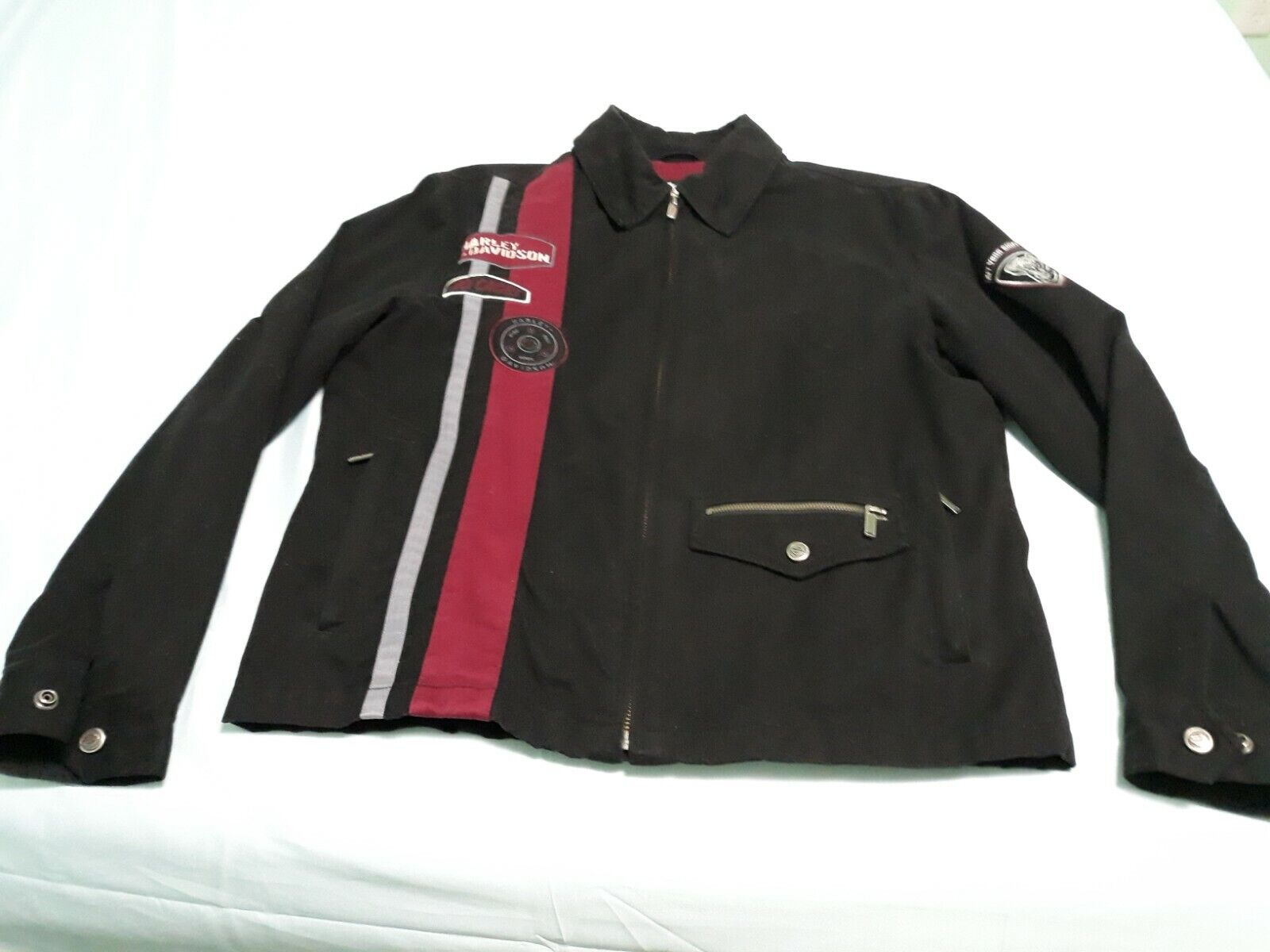 HARLEY DAVIDSON cotton jacket M   EUC black med weight