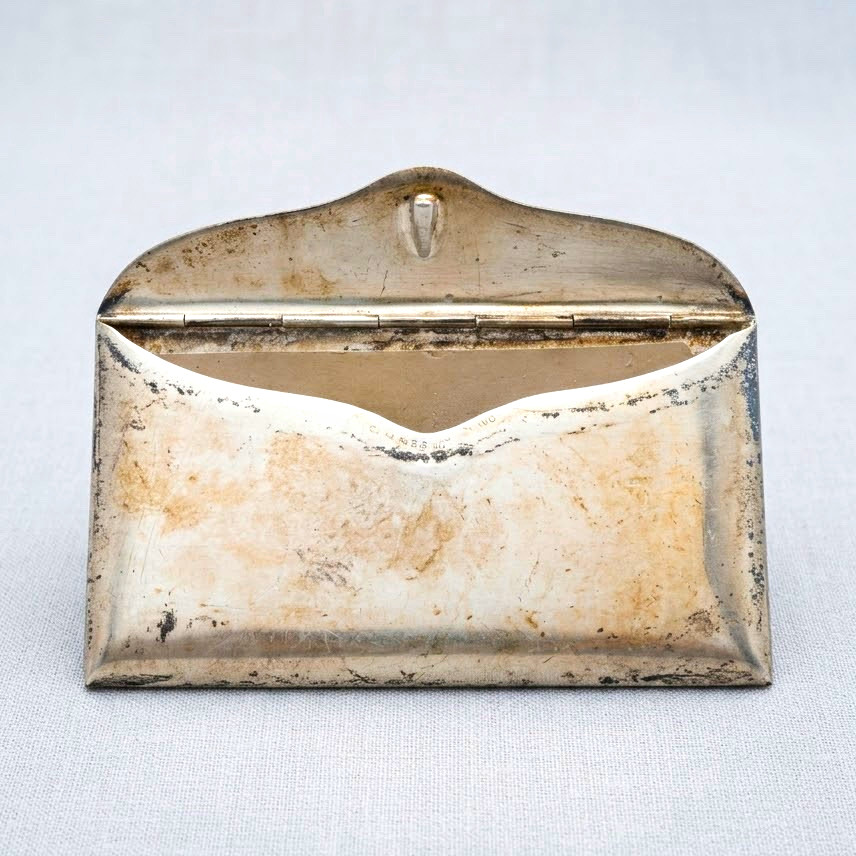 Antique Solid Sterling Silver Envelope Calling Card Case  Pocket Holder E7350