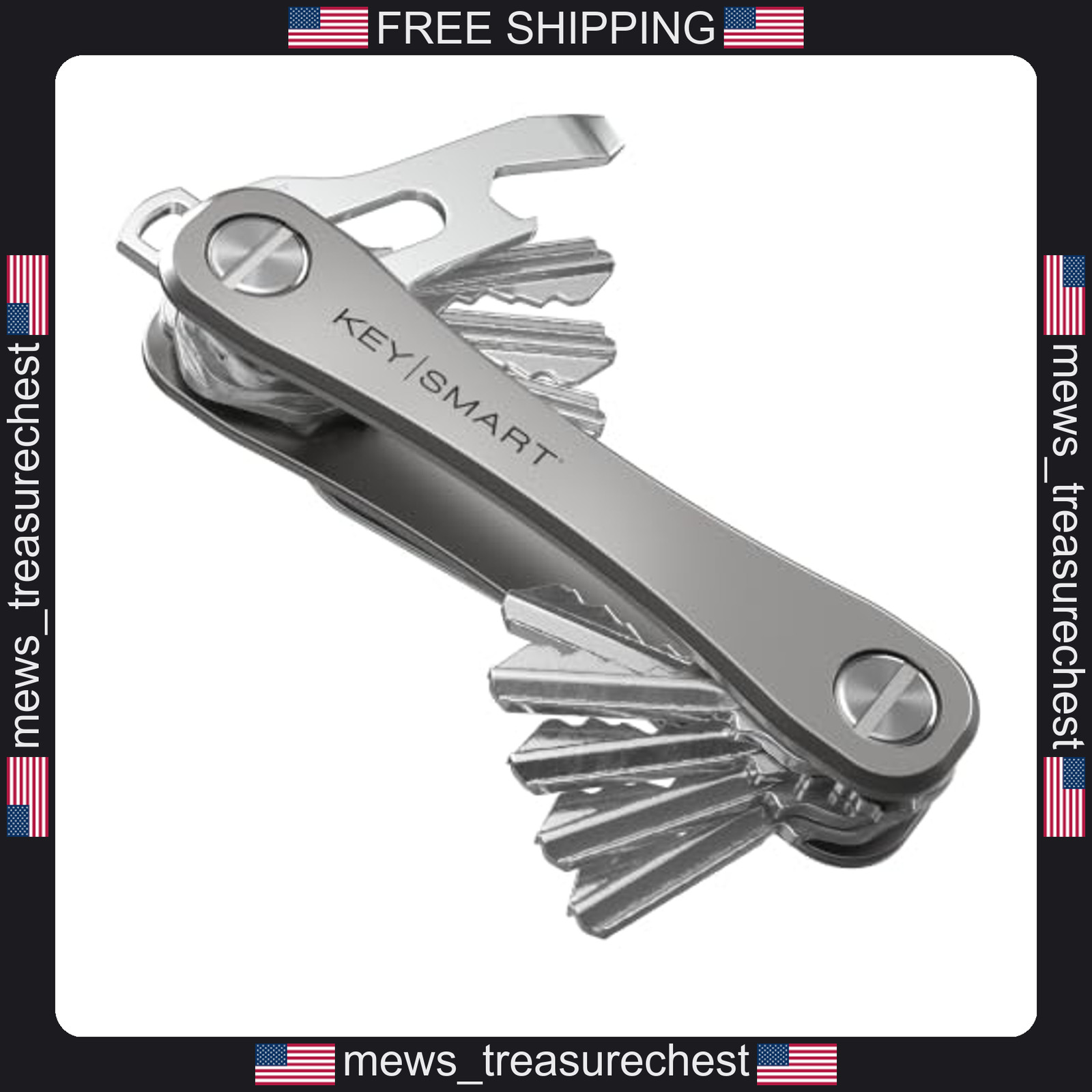KeySmart Rugged Metal Key Organizer for Up to 14 Keys, Compact and Durable