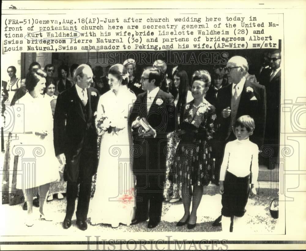 1973 Press Photo Geneva-Secretary-General of United Nations Daughter's Wedding