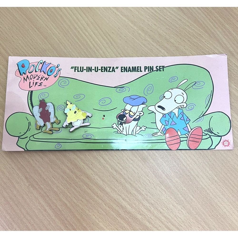 Rockos Modern Life Flu-In-U-Enza Enamel Pin Set The Nick Box Exclusive 2018